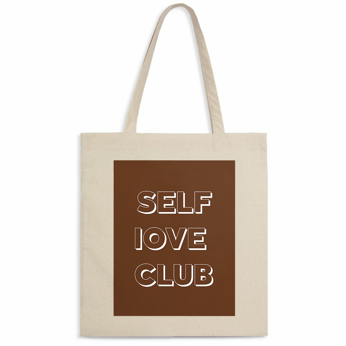 Midtote (manici sottili) “Self love club” - fronte_naturale