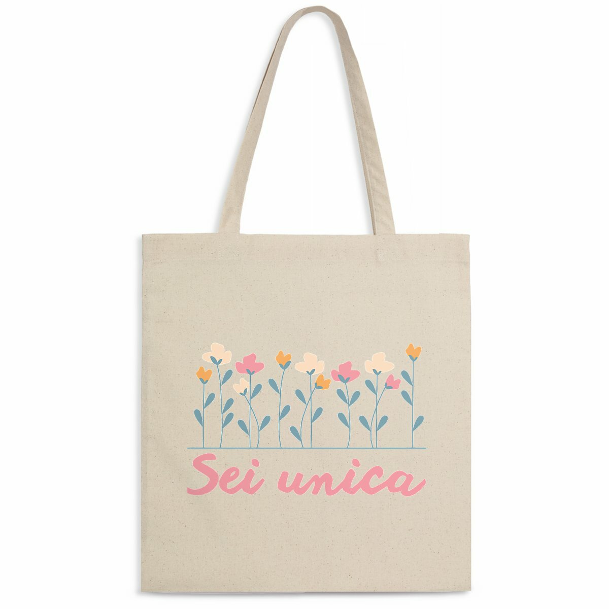 Midtote (manici sottili) “Sei unica” - fronte_naturale