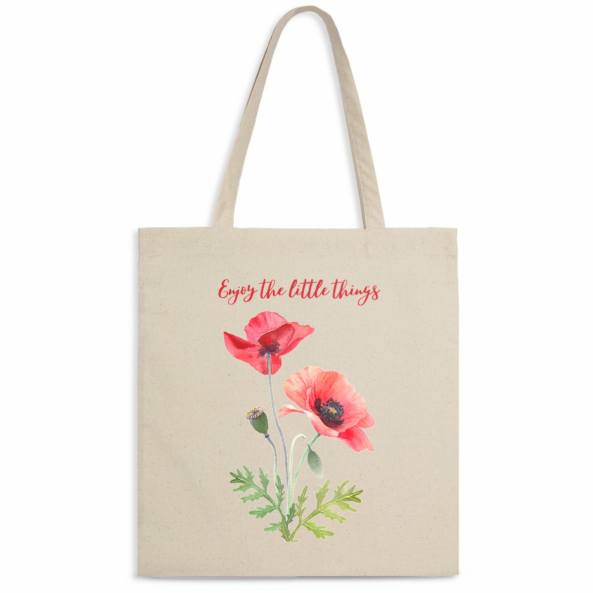 Midtote (manici sottili) “Enjoy the little things “ - fronte_naturale