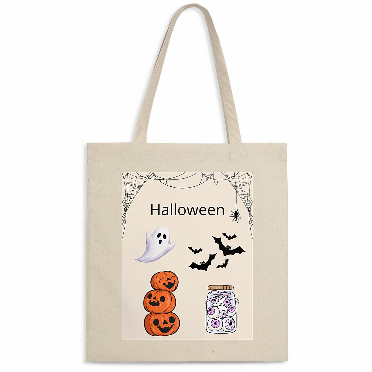 Midtote (manici sottili) “Halloween” - fronte_naturale