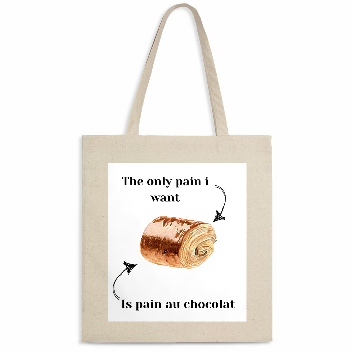 Midtote (manici sottili) “The only pain i want” - fronte_naturale